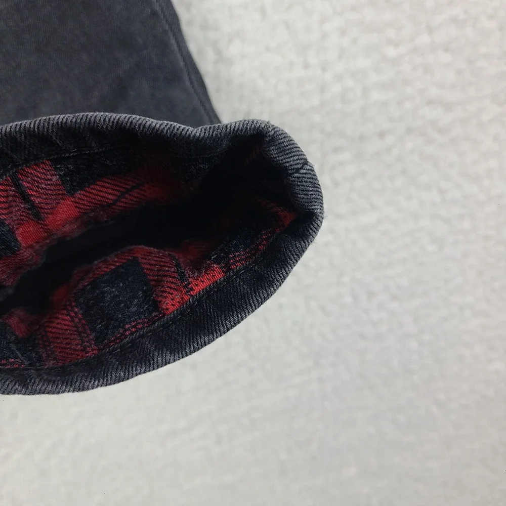 Judy Blue Jeans Womens 7/28 Skinny Fit Distress Buffalo‎ Plaid Dark Gray Wash
